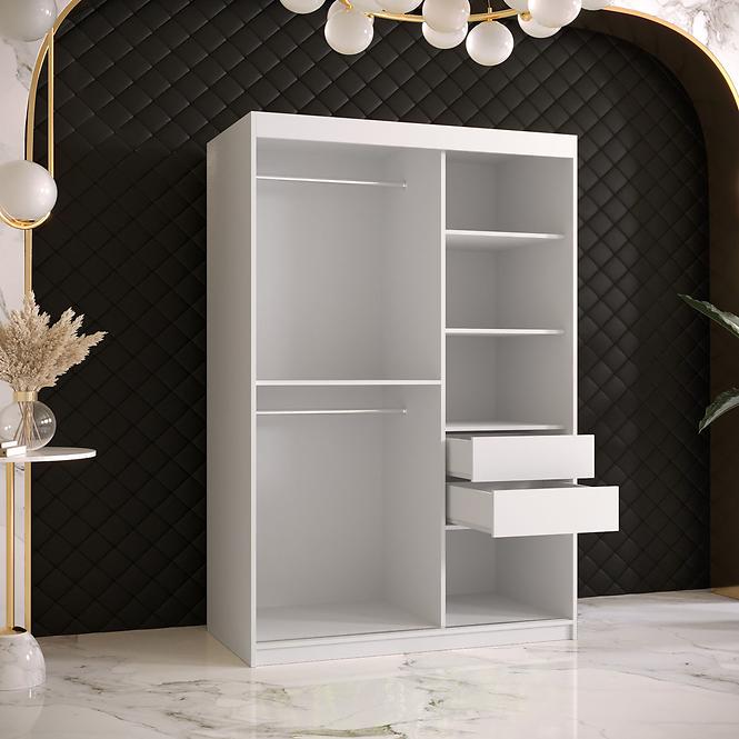 Szekrény Platinum T2 120 fehér márvány/fehér
