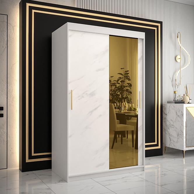 Szekrény Platinum T2 120 fehér márvány/fehér