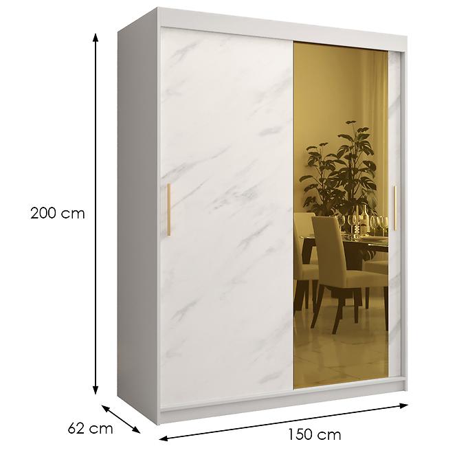 Szekrény Platinum T2 150 fehér márvány/fehér