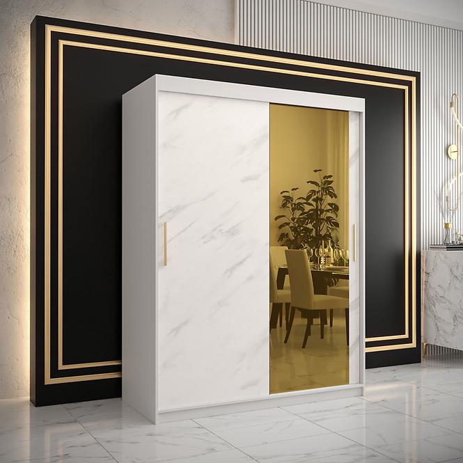 Szekrény Platinum T2 150 fehér márvány/fehér