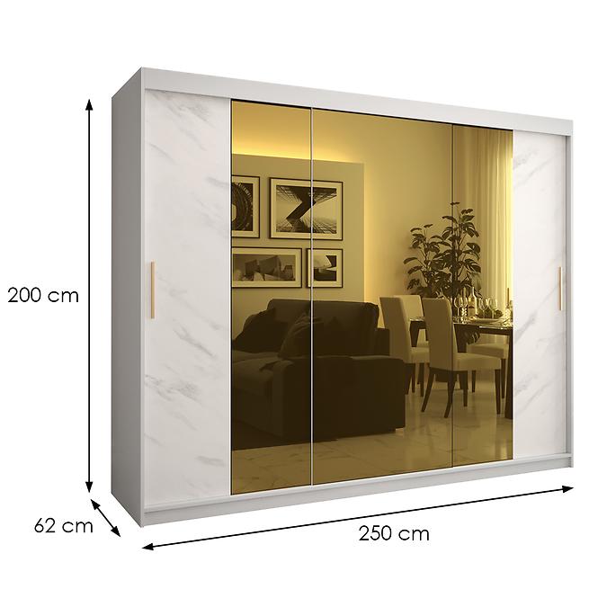 Szekrény Platinum T2 250 fehér márvány/fehér