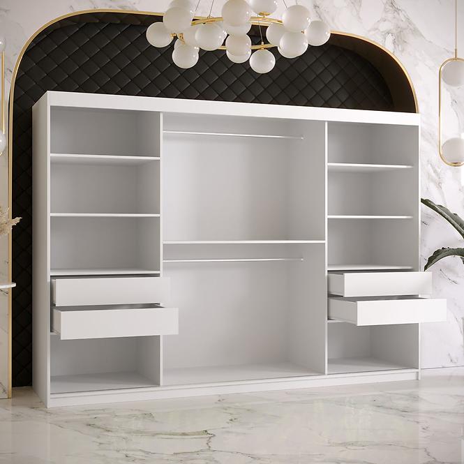 Szekrény Platinum T2 250 fehér márvány/fehér