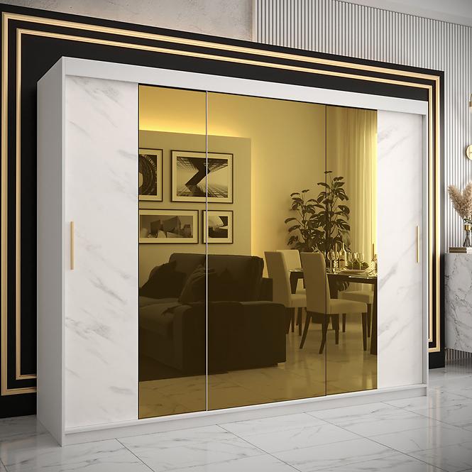 Szekrény Platinum T2 250 fehér márvány/fehér
