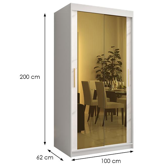 Szekrény Platinum T3 100 fehér márvány/fehér