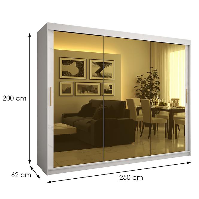 Szekrény Platinum T3 250 fehér márvány/fehér
