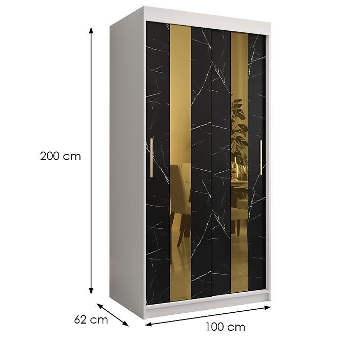 Szekrény Platinum Pole 100 fehér márvány/fekete