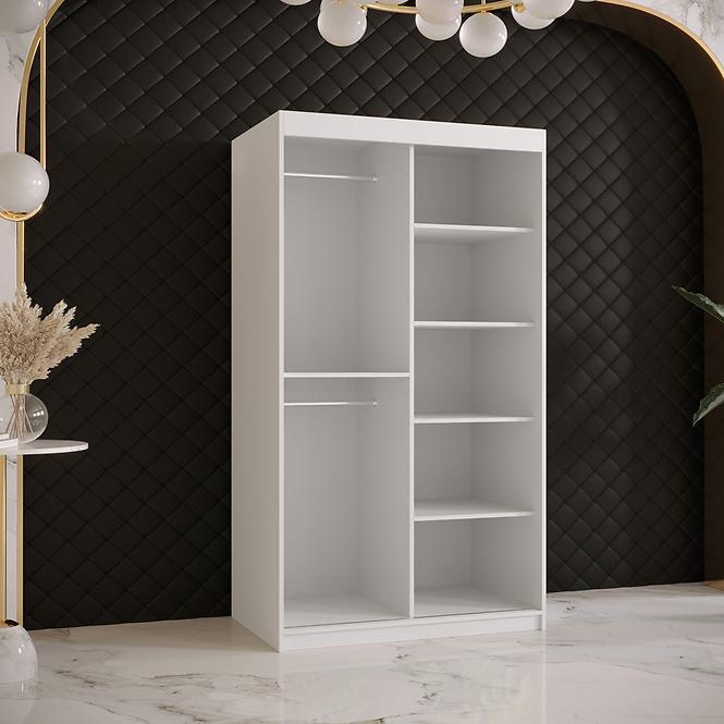 Szekrény Platinum Pole 100 fehér márvány/fekete