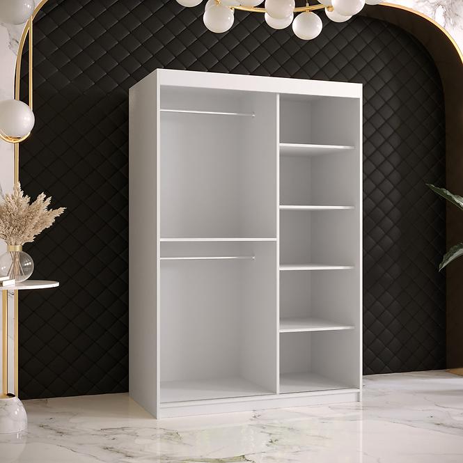 Szekrény Platinum Pole 120 fehér márvány/fekete