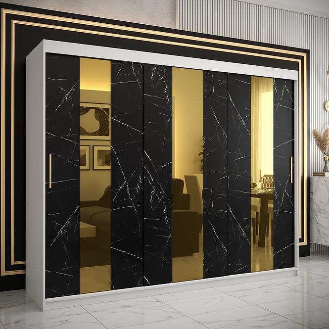 Szekrény Platinum Pole 250 fehér márvány/fekete