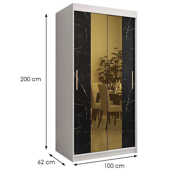 Szekrény Platinum T1 100 fehér márvány/fekete