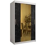 Szekrény Platinum T1 120 fehér márvány/fekete