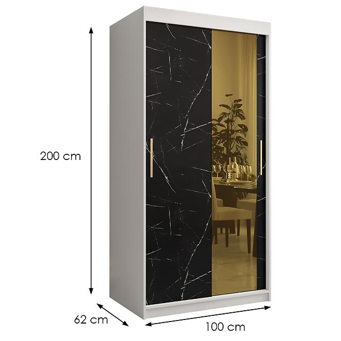 Szekrény Platinum T2 100 fehér márvány/fekete