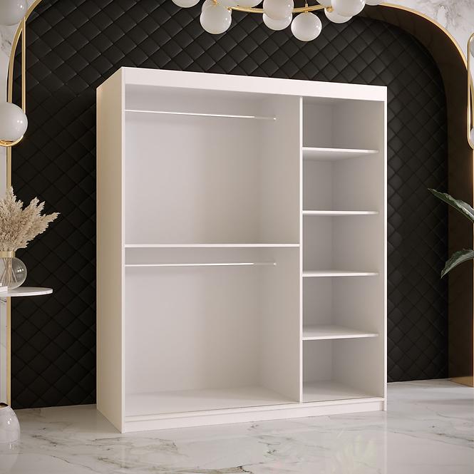 Szekrény Platinum T2 150 fehér márvány/fekete