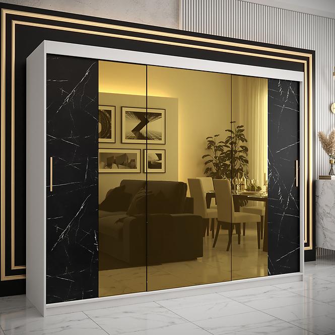 Szekrény Platinum T2 250 fehér márvány/fekete