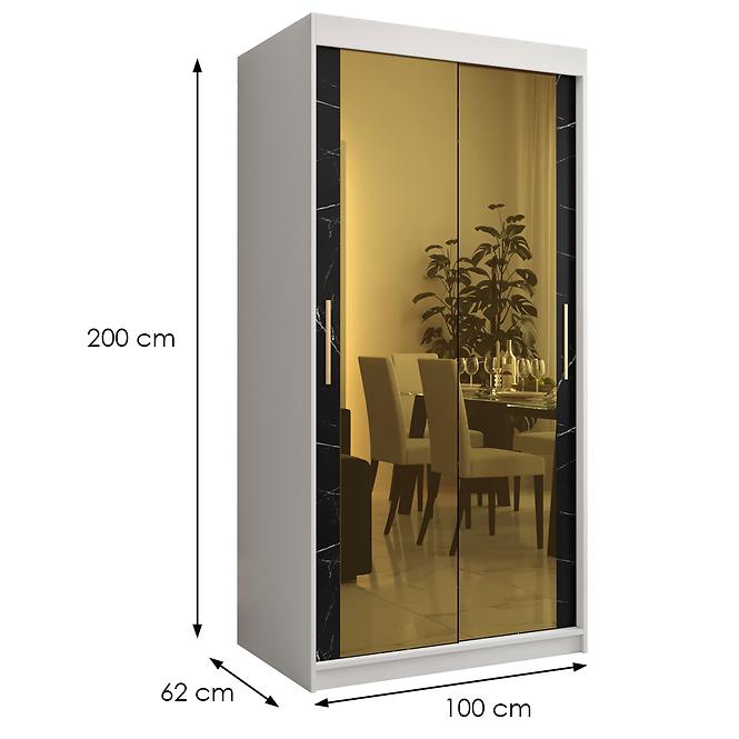 Szekrény Platinum T3 100 fehér márvány/fekete