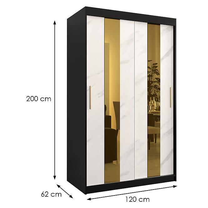 Szekrény Platinum Pole 120 fekete márvány/fehér