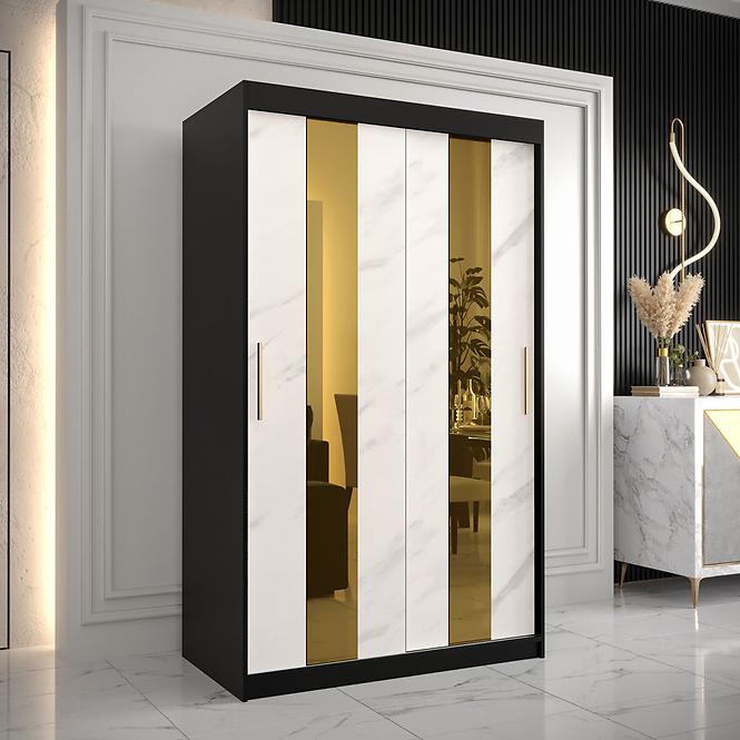 Szekrény Platinum Pole 120 fekete márvány/fehér