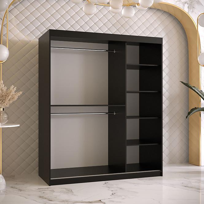 Szekrény Platinum Pole 150 fekete márvány/fehér