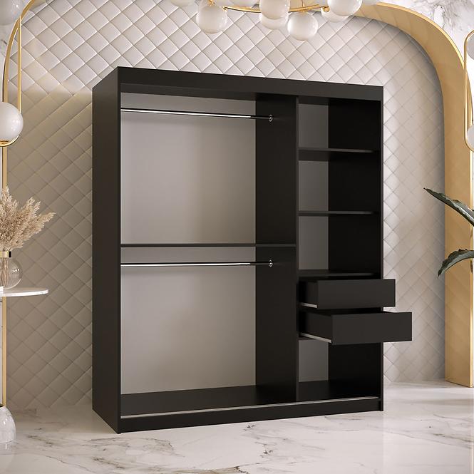 Szekrény Platinum Pole 150 fekete márvány/fehér