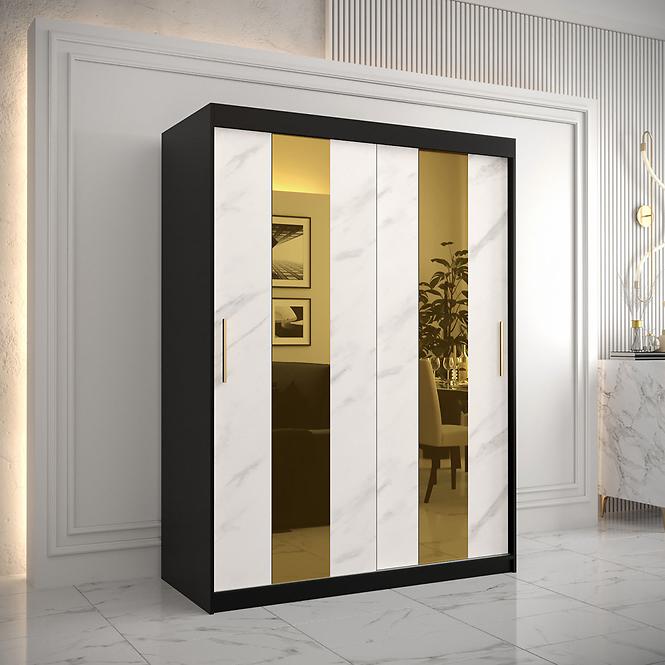Szekrény Platinum Pole 150 fekete márvány/fehér