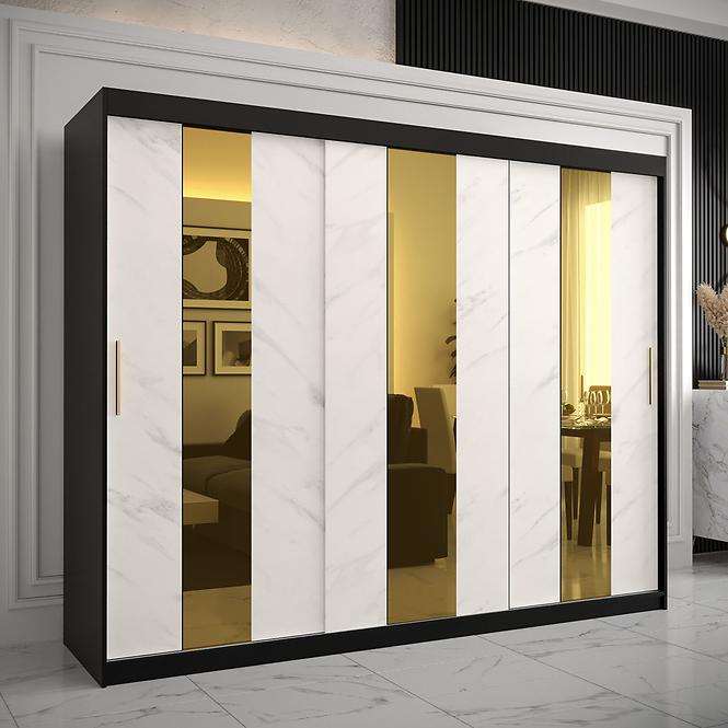 Szekrény Platinum Pole 250 fekete márvány/fehér