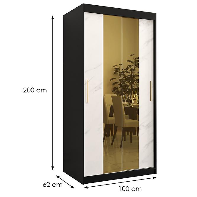 Szekrény Platinum T1 100 fekete márvány/fehér