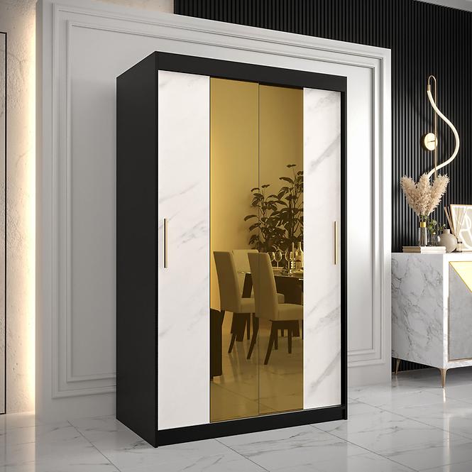 Szekrény Platinum T1 120 fekete márvány/fehér