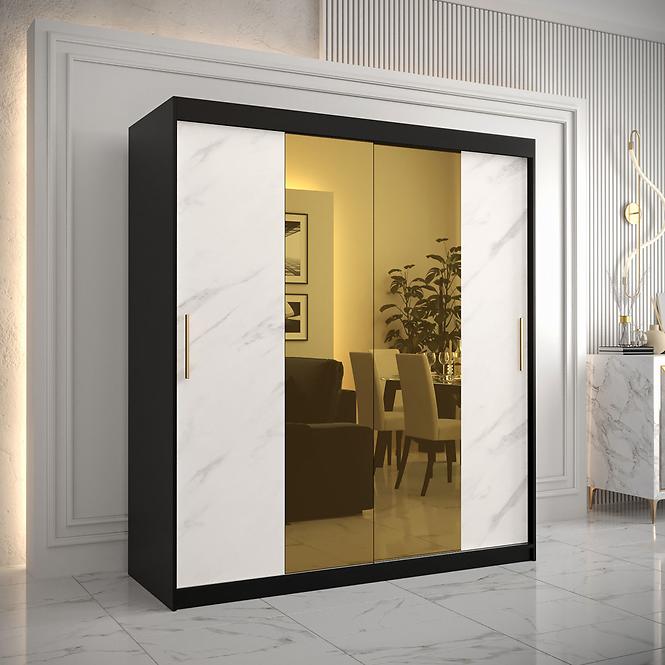 Szekrény Platinum T1 180 fekete márvány/fehér