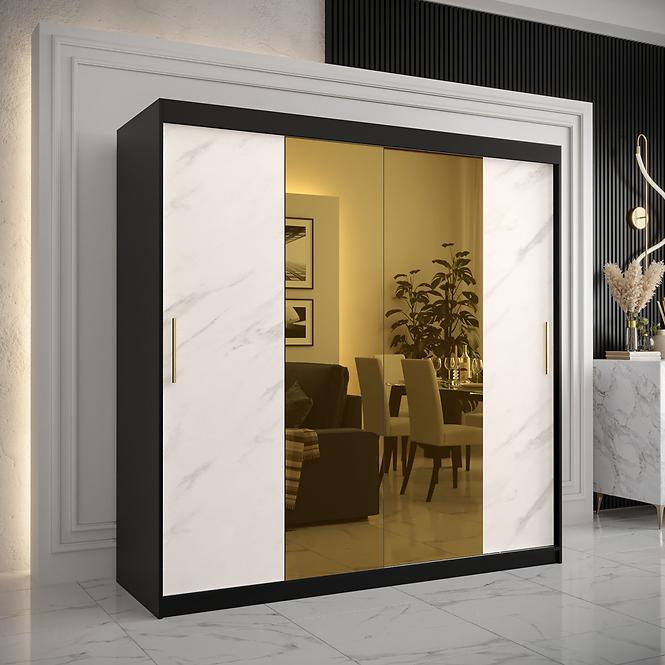 Szekrény Platinum T1 200 fekete márvány/fehér