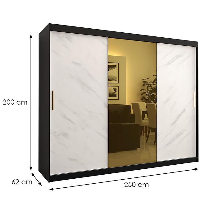 Szekrény Platinum T1 250 fekete márvány/fehér