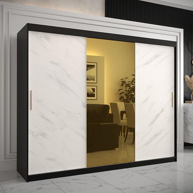 Szekrény Platinum T1 250 fekete márvány/fehér