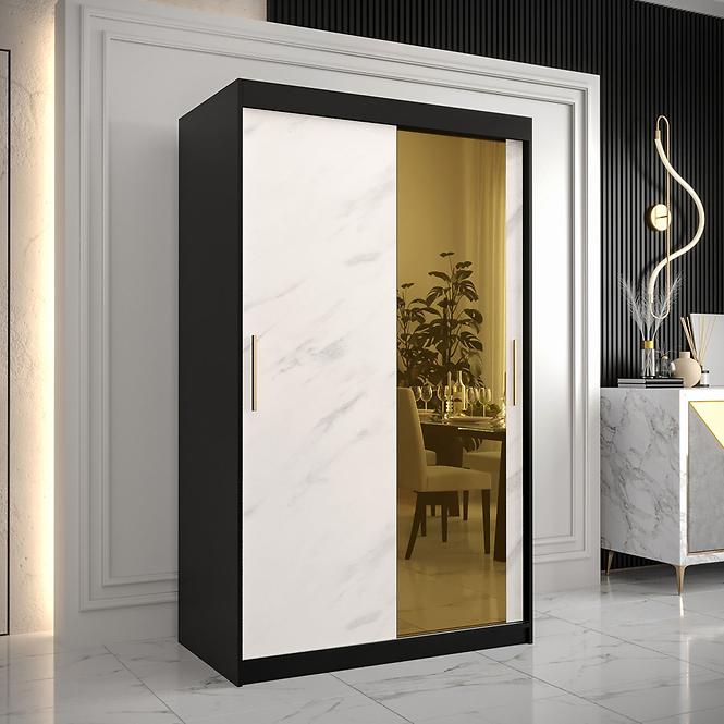 Szekrény Platinum T2 120 fekete márvány/fehér