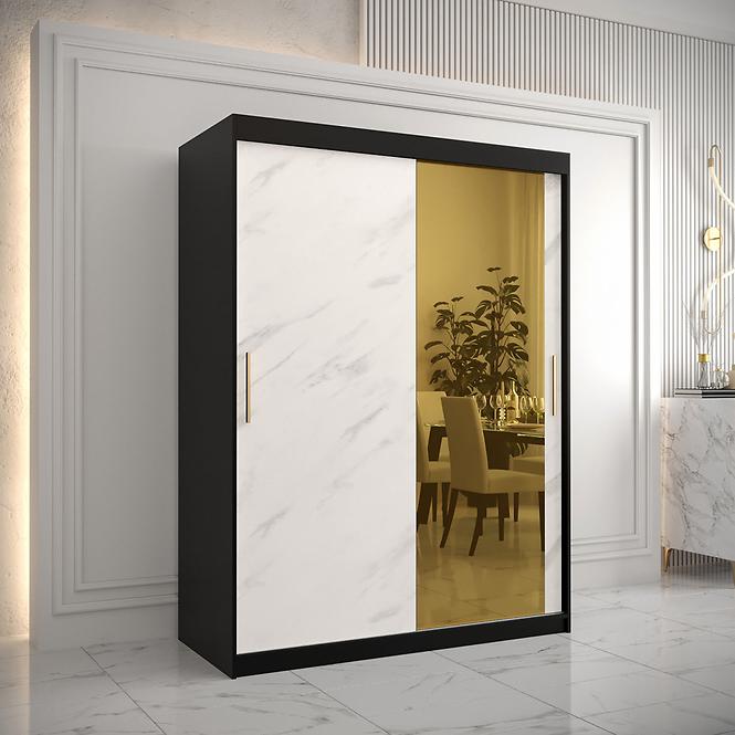 Szekrény Platinum T2 150 fekete márvány/fehér,5