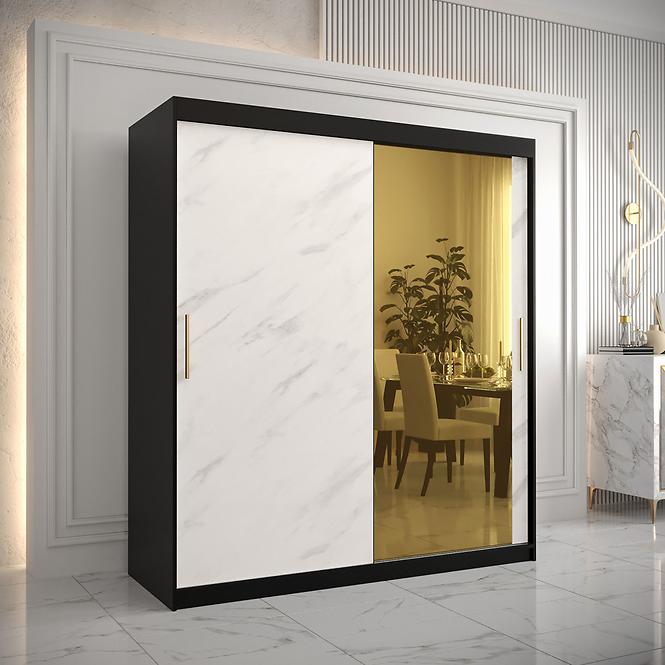 Szekrény Platinum T2 180 fekete márvány/fehér