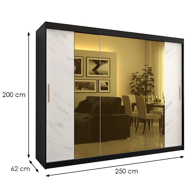 Szekrény Platinum T2 250 fekete márvány/fehér