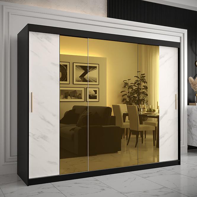 Szekrény Platinum T2 250 fekete márvány/fehér