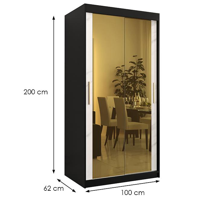 Szekrény Platinum T3 100 fekete márvány/fehér