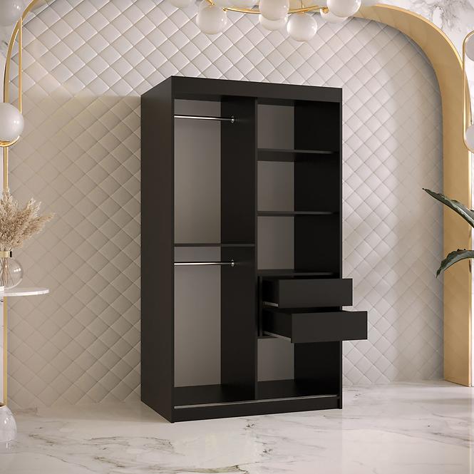 Szekrény Platinum T3 100 fekete márvány/fehér