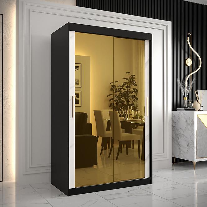 Szekrény Platinum T3 120 fekete márvány/fehér,5