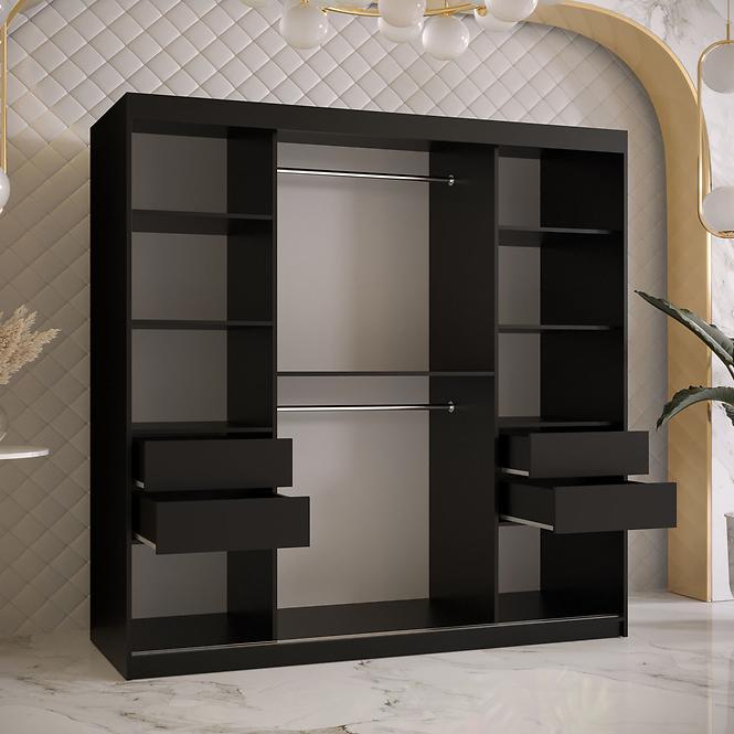 Szekrény Platinum T3 180 fekete márvány/fehér