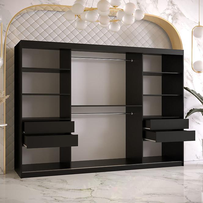 Szekrény Platinum T3 250 fekete márvány/fehér