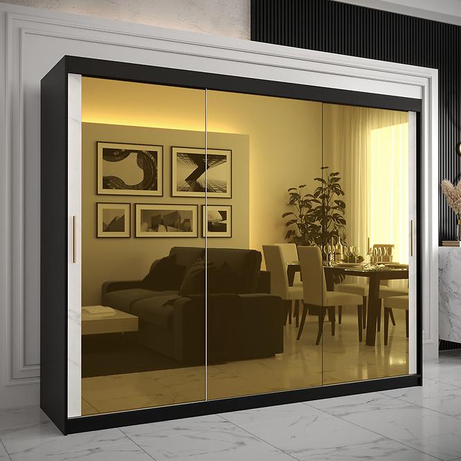 Szekrény Platinum T3 250 fekete márvány/fehér