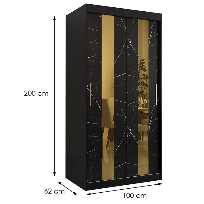 Szekrény Platinum Pole 100 fekete márvány/fekete