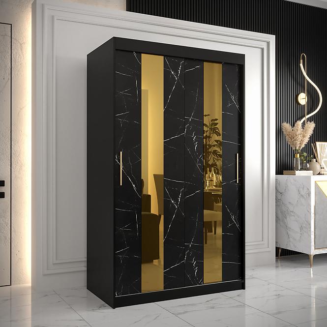 Szekrény Platinum Pole 120 fekete márvány/fekete
