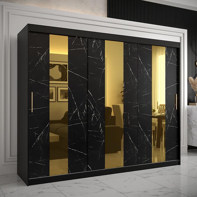 Szekrény Platinum Pole 250 fekete márvány/fekete