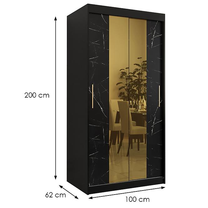 Szekrény Platinum T1 100 fekete márvány/fekete