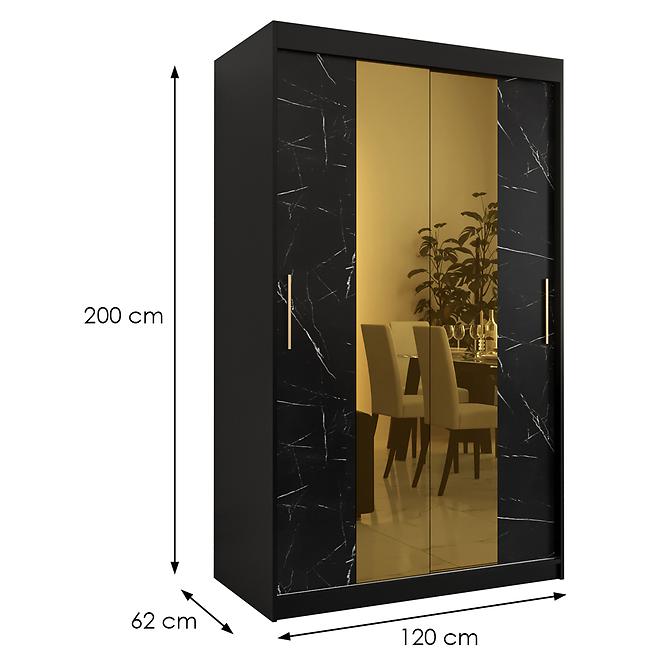 Szekrény Platinum T1 120 fekete márvány/fekete