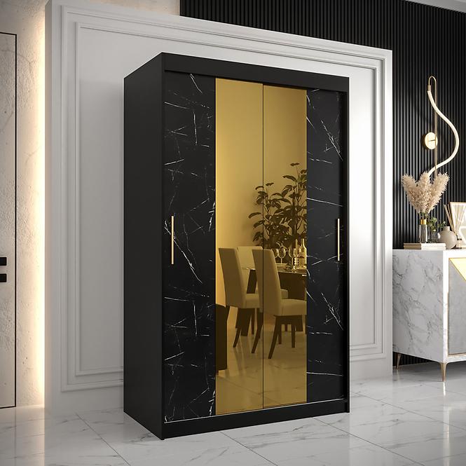 Szekrény Platinum T1 120 fekete márvány/fekete