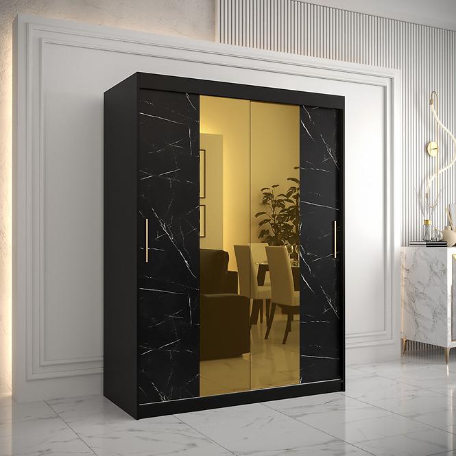 Szekrény Platinum T1 150 fekete márvány/fekete