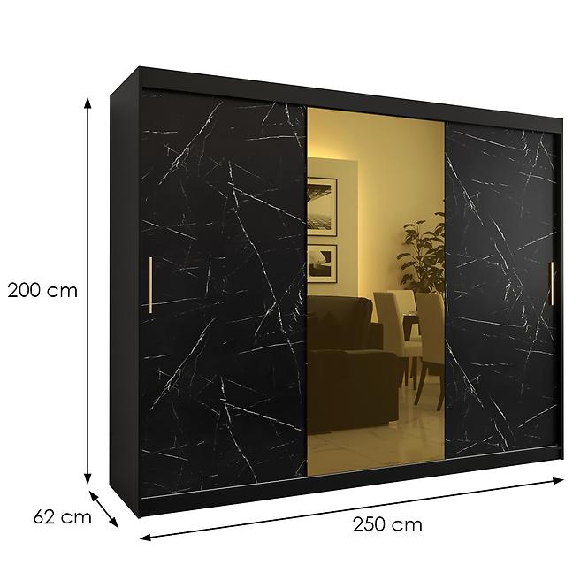 Szekrény Platinum T1 250 fekete márvány/fekete